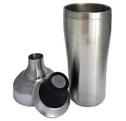 Three-part stainless steel shaker