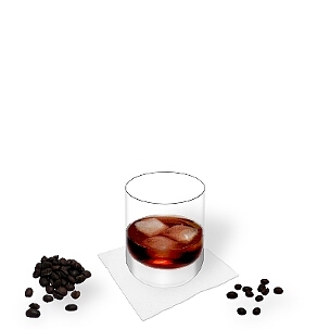 Black Russian served in a whiskey glass, the common way of presenting that delicious winter cocktail.