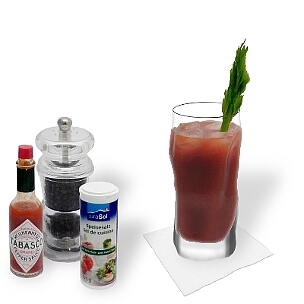 All kind of long-drink glasses are ideal for Bloody Mary.