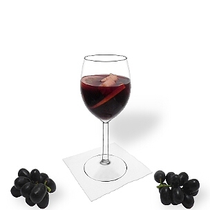 Sangria is red wine and orange juice with fruit pieces soaked in alcohol.