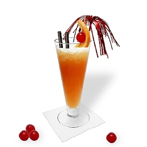 Sex on the Beach is a fancy cocktail, present it with fruit decorations and straws.