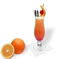 Tequila Sunrise in a long-drink glass.