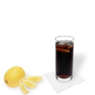 Whiskey and Coke served in a long-drink glass, a great option to present that delicious drink.