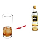 Whiskey and CokePreparation: Whisky and ice cubes